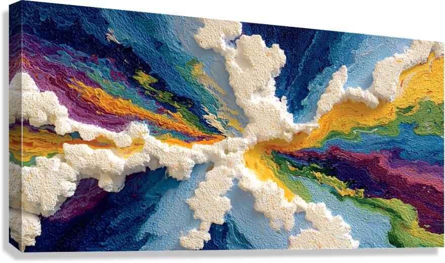 Spectrum Cloudburst – Textured Impasto Abstract Print Canvas Print