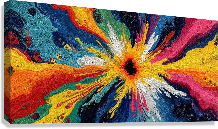 Supernova Sunburst – Vivid Fluid Abstract Print Canvas Print