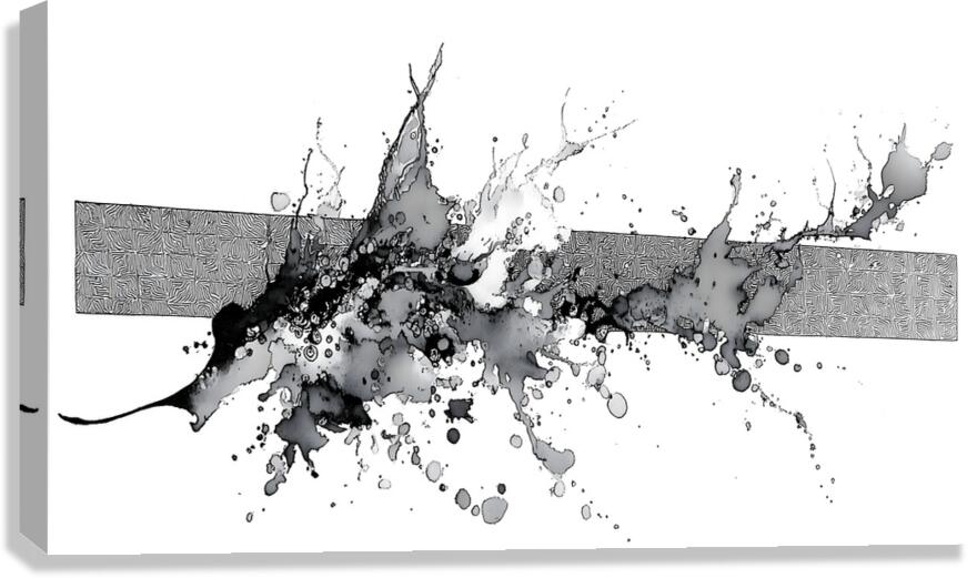Mono Surge – Minimalist Ink Splash Abstract Print Canvas Print