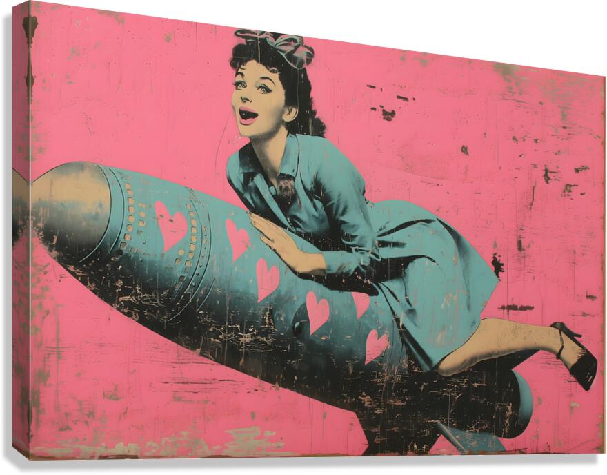 Bombshell Joyride – Pop Art Pin-Up Print Canvas Print