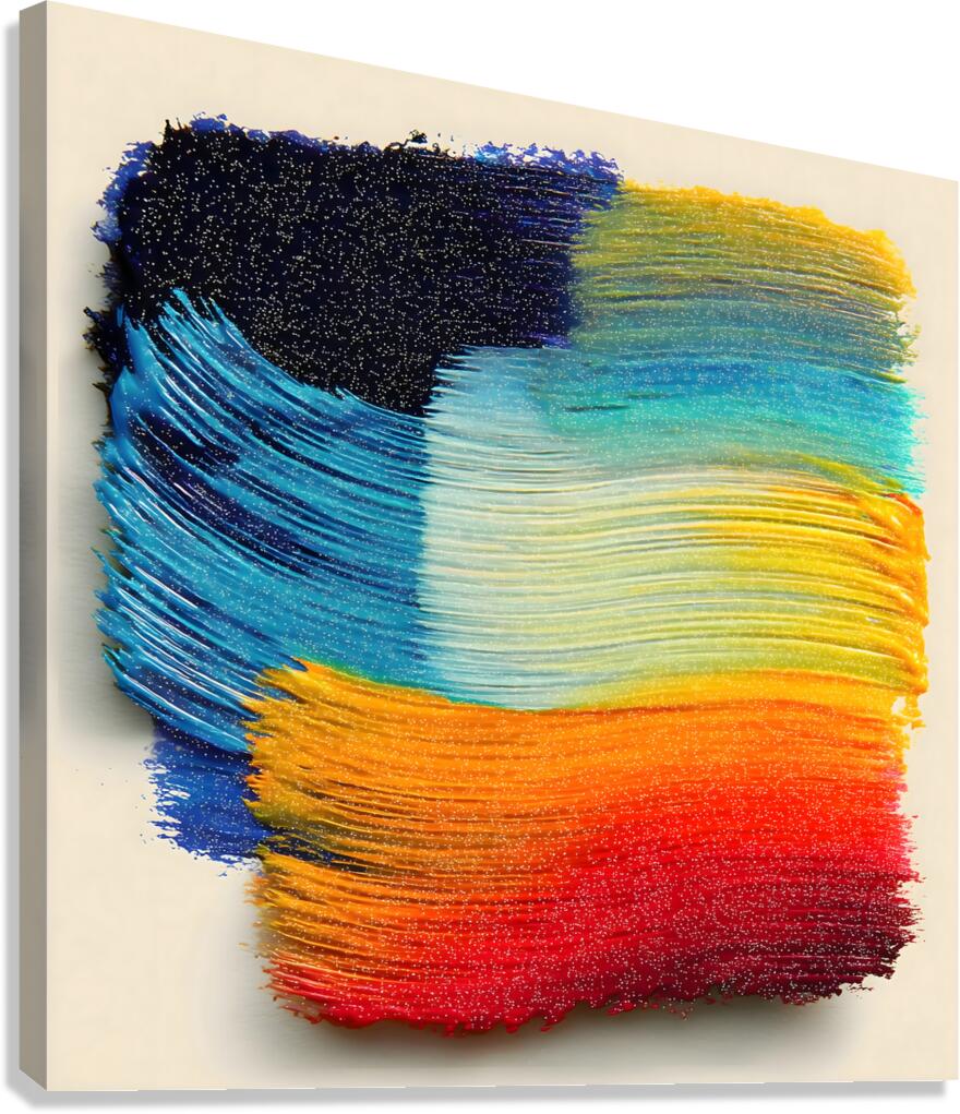 Chromatic Blocks IX – Patchwork Abstract Print Canvas Print