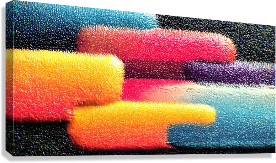 Neon Stack – Gradient Pillars Abstract Print Canvas Print
