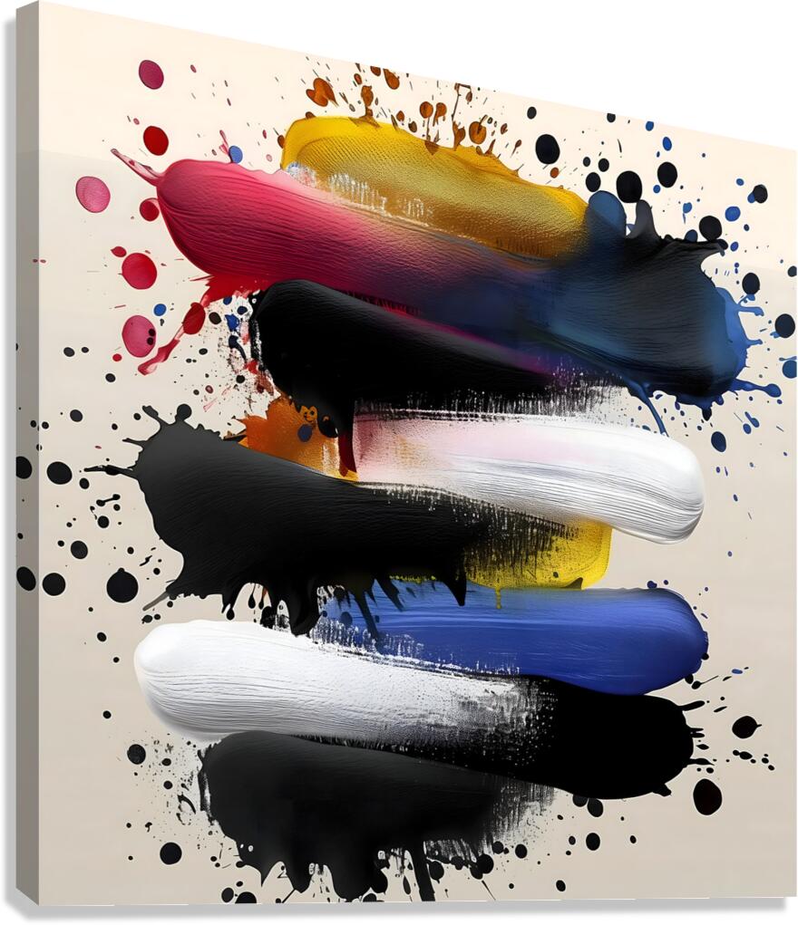 Stacked Tides – Layered Brush Columns Print Canvas Print