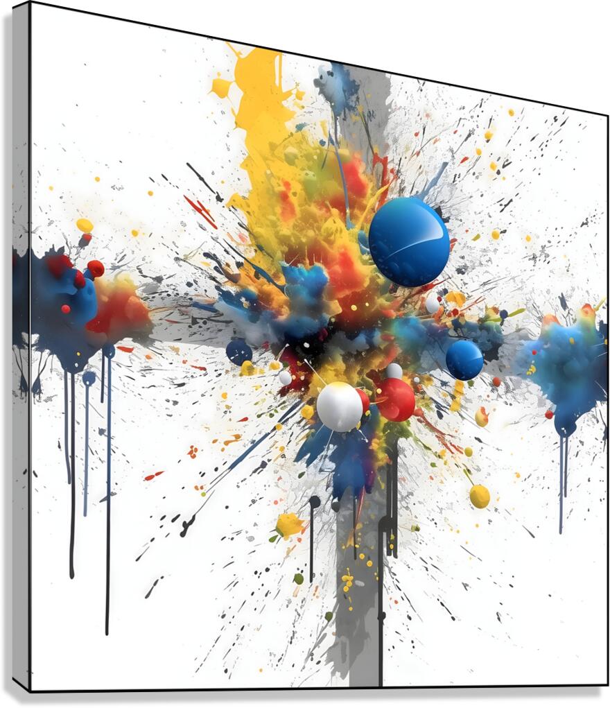 Cardinal Collision – Crossburst Abstract Print Canvas Print