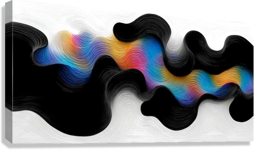 Spectrum Meander – Ribbon Flow Abstract Print Canvas Print