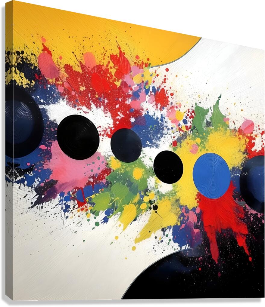 Orbital Dayglow – Splash & Orbs Abstract Print Canvas Print