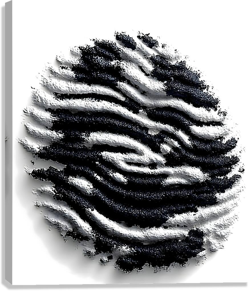 Granular Echo – Tactile Monochrome Orb Print Canvas Print
