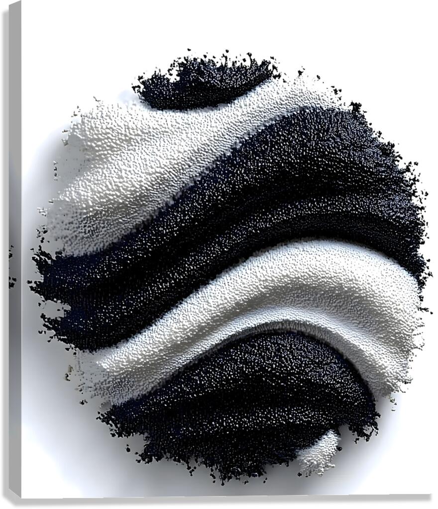 Tideform Sphere – Textured Black & White Print Canvas Print