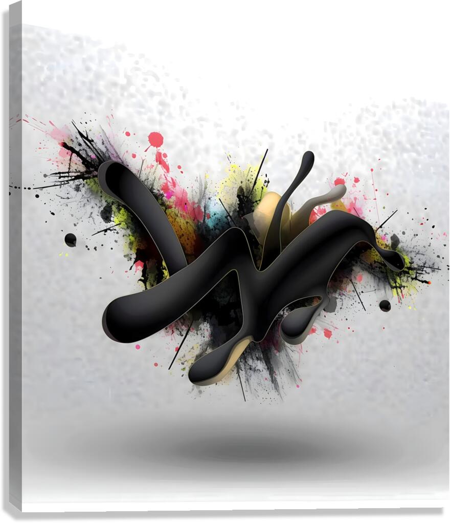 Smoke & Sparks – Minimal Ink Splash Print Canvas Print