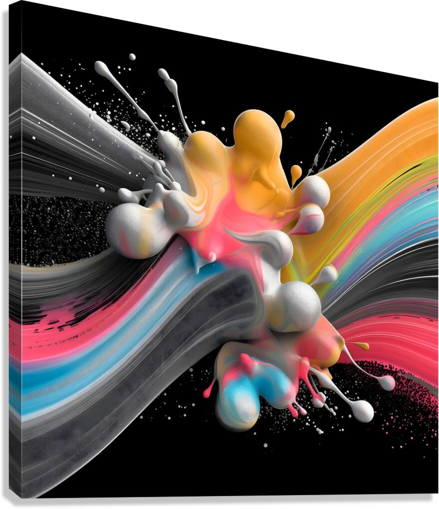 Arc Reactor – Neon Ribbon Abstract Print Canvas Print