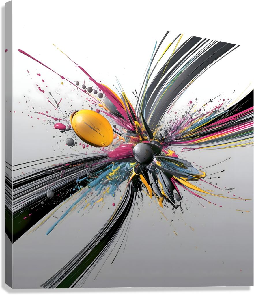 Vector Bloom – Kinetic Paint Splashes Print Canvas Print