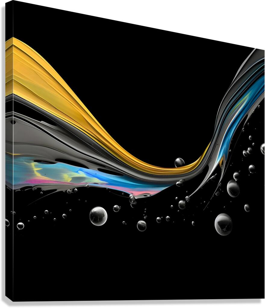 Night Tide – Gold Current Abstract Print Canvas Print