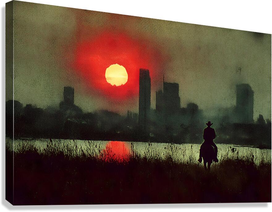 Urban Cowboy – Cinematic Urban Landscape Print Canvas Print