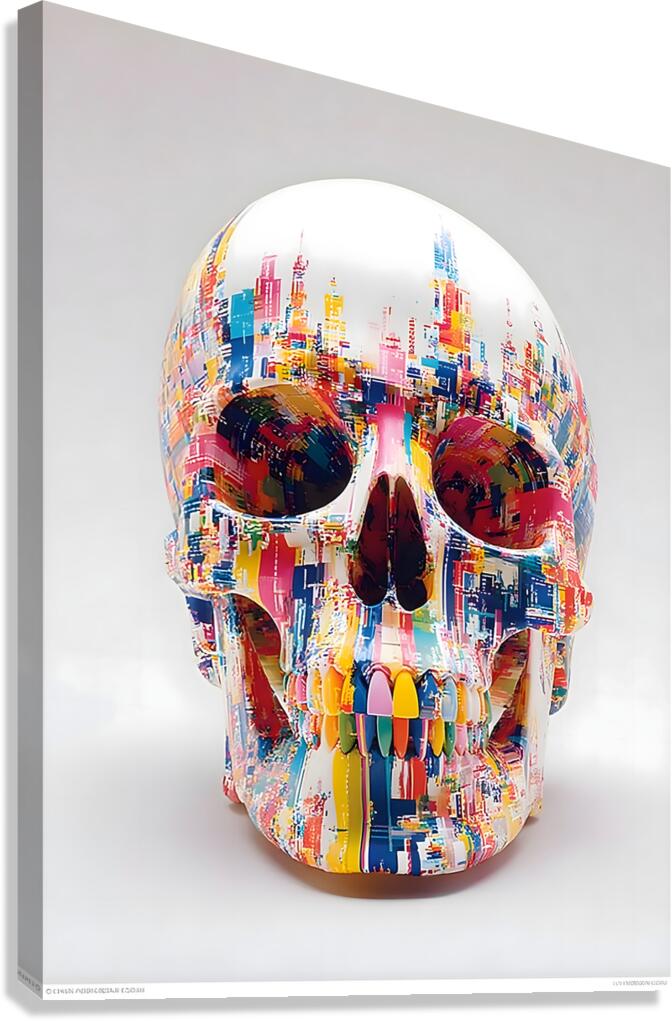 The Architect – Color Grid Skull Print Canvas Print