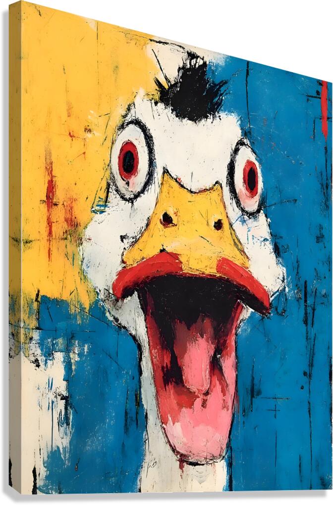 Quack Attack – Abstract Animal Portrait Print Canvas Print