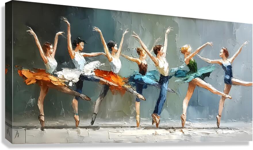 Rhythm in Motion – Ballet Dancers Print Canvas Print