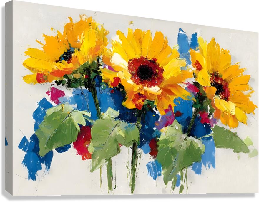 Palette of Sunlight – Sunflower Impasto Print Canvas Print