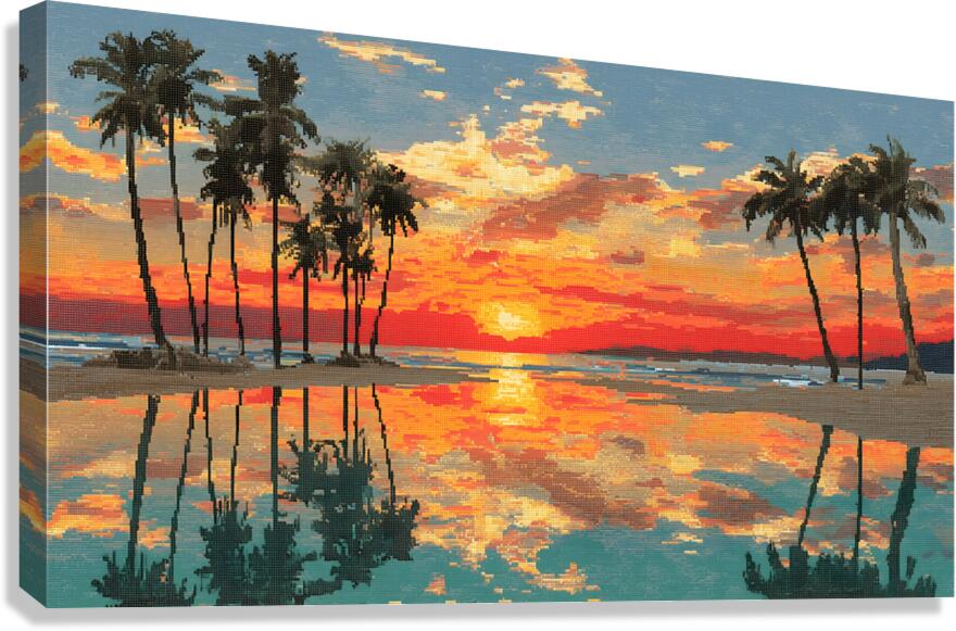 Firewater – Tropical Sunset Reflection Print Canvas Print