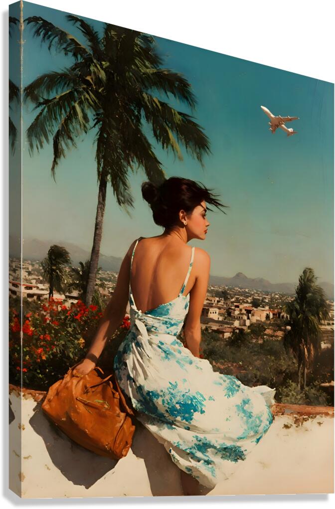 Departure – Retro Travel Muse Print Canvas Print