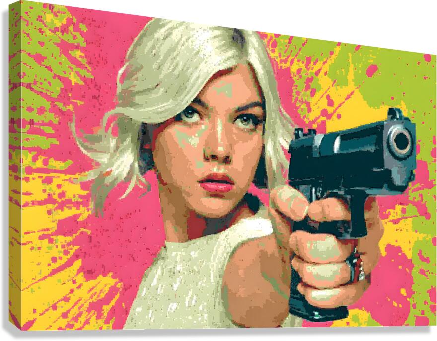 Neon Trigger – Pop Noir Print Canvas Print