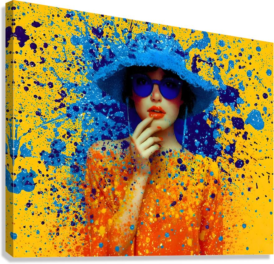 Vivid Rebellion – Color Splash Portrait Print Canvas Print