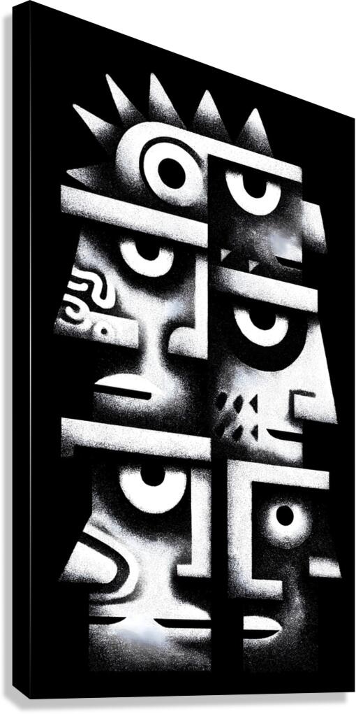 Aztec Sun God – Tribal Mask Art Print Canvas Print