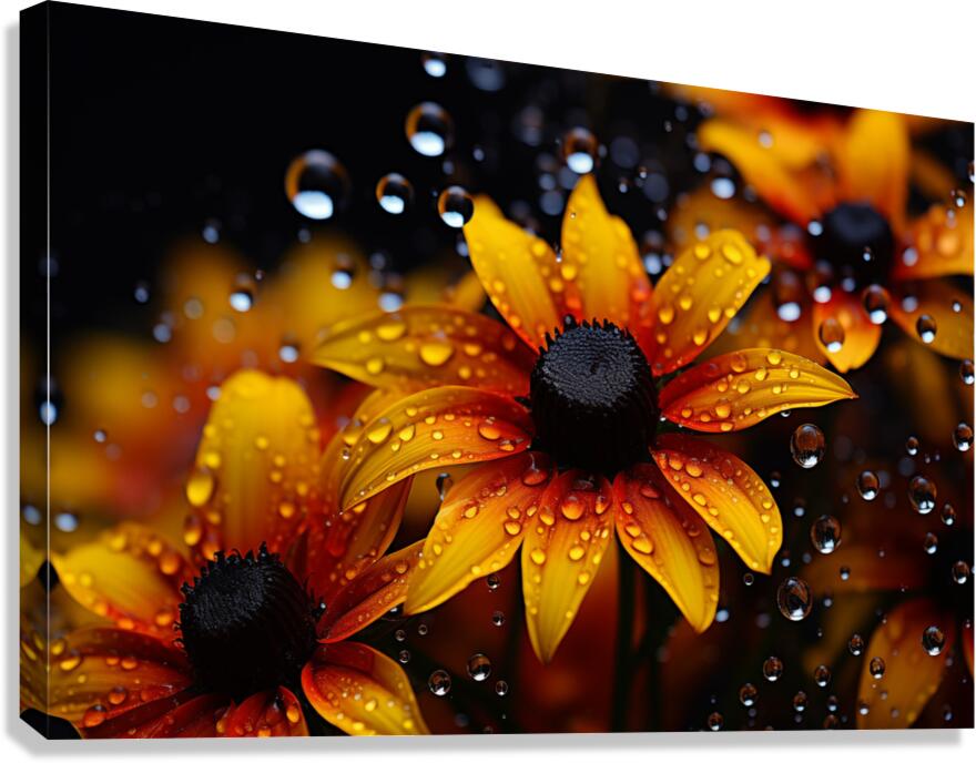 Morning Dew Daisies – Luminous Floral Art Print Canvas Print