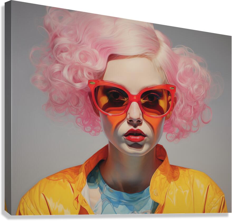 Pretty In Pink - Pop Glam Portrait Art Prints Canvas Print