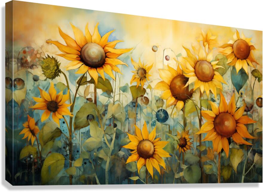 Vitality - Sunflower Meadow Art Prints Canvas Print