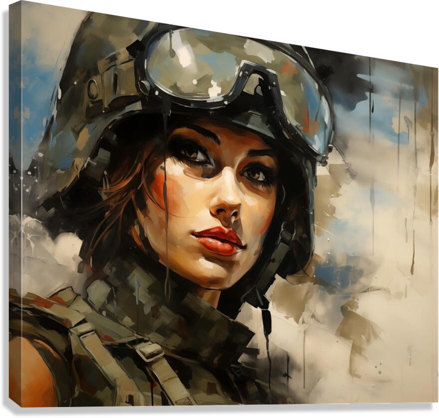 Woman of War – Contemporary Figurative Art Print Canvas Print