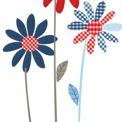 Plaid Botanica 9 - Retro Floral Art Prints