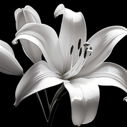 Lily Of The Light - Monochrome Lily Floral Art Prints