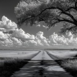Prairie Road - Monochrome Landscape Art Prints