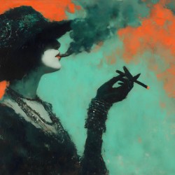 Sous le Chapeau Noir – Beneath the Black Hat Vintage Poster Art Print