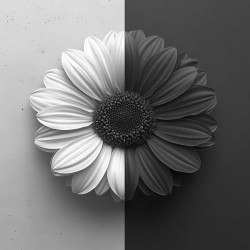 50 50 - Black & White Floral Art Prints