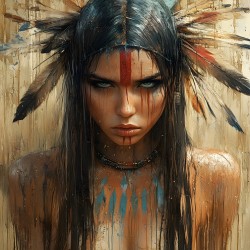 The Gaze Of Fire - Mythic Portrait Art Prints