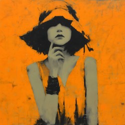 In the Orange Shadow – Vintage Fashion Art Print