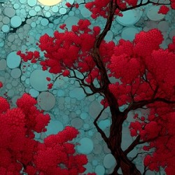 Mangetsu Sakura No Eda 満月桜の枝 - Full Moon Cherry Blossom Branch - Japanese Cherry Blossom Art Prints