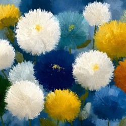 Bouffees De Couleur - Puffs Of Color - Playful Floral Art Prints