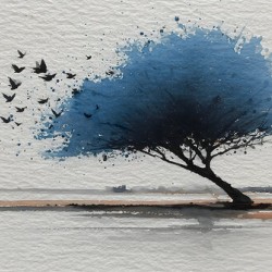 Windswept Silence – Minimal Landscape Art Print