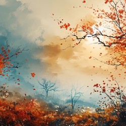 Embers Of Autumn - Modern Floral Field Art Prints