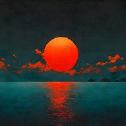 Setting Sun – Modern Sunset Art Print