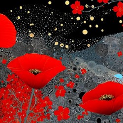 Yoru No Hana 夜の花 - Night Bloom - Japanese Floral Art Prints