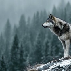 Forest Sentinel – Wildlife Landscape Art Print