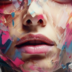 Fractured Grace – Abstract Portrait in Color Print