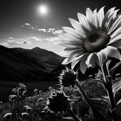 Moonlit Bloom – Night Flower Monochrome Print