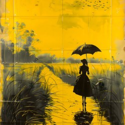 Silence at Sunset – Vintage Romantic Art Print