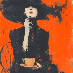 Noir Elegance Portrait – Vintage Fashion Art Print