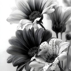 Sans Couleur - Without Color - Monochrome Floral Art Prints