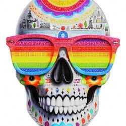 Calavera Del Arcoiris - Rainbow Skull - Dia de los Muertos Art Prints